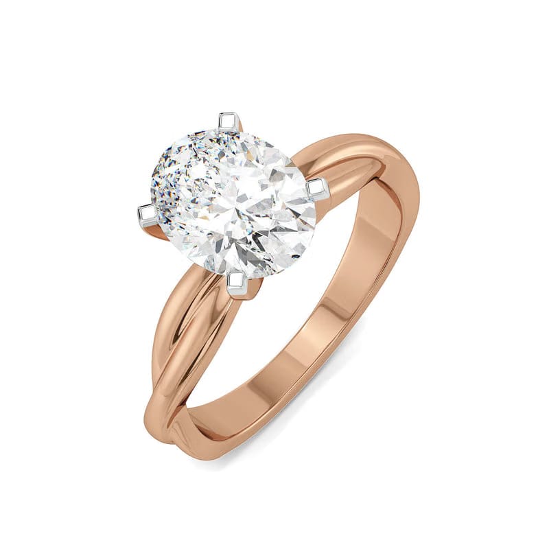 Solitaire Twist Lab Grown Diamond Ring 9KT