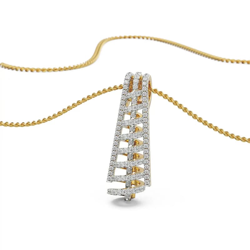 Spiral Drop Lab Grown Diamond Pendant