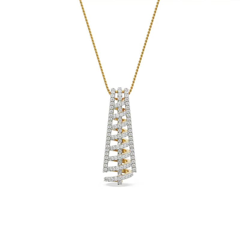 Spiral Drop Lab Grown Diamond Pendant