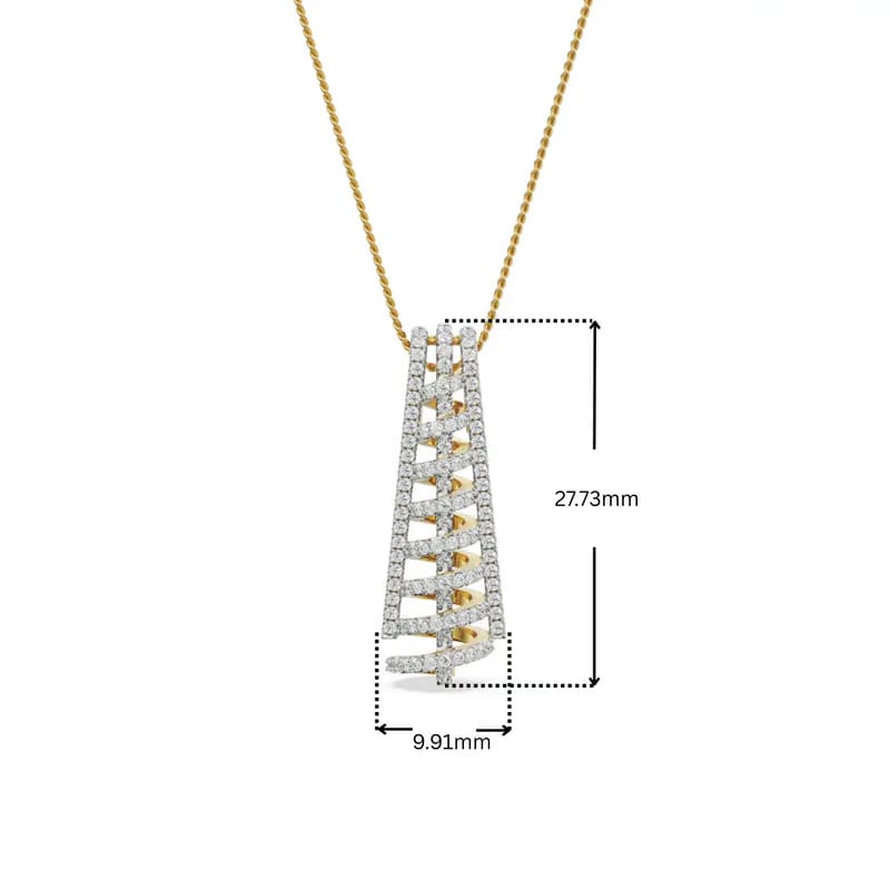 Spiral Drop Lab Grown Diamond Pendant