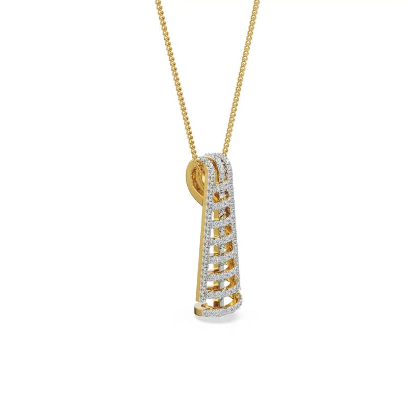Spiral Drop Lab Grown Diamond Pendant 9KT
