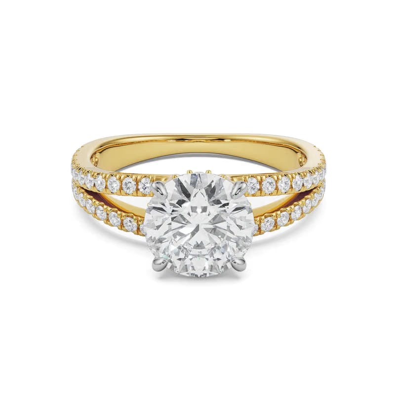 Split Band Round Lab Diamond Engagement Ring