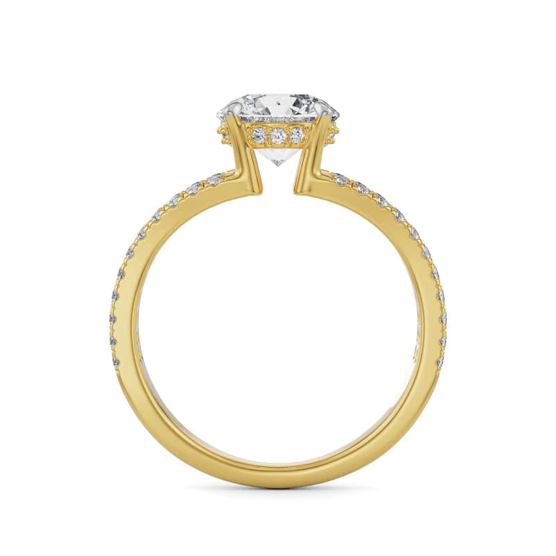 Split Band Round Lab Diamond Engagement Ring