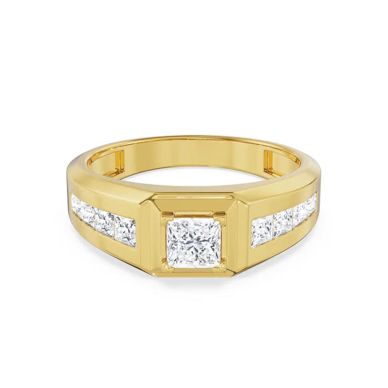Square Cut Timeless Lab Grown Diamond Men's Ring 9KT