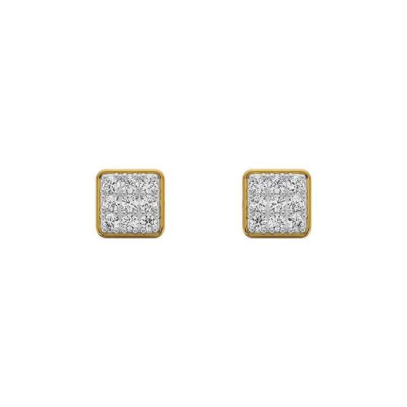 Square Lab Grown Diamond Cluster Earrings