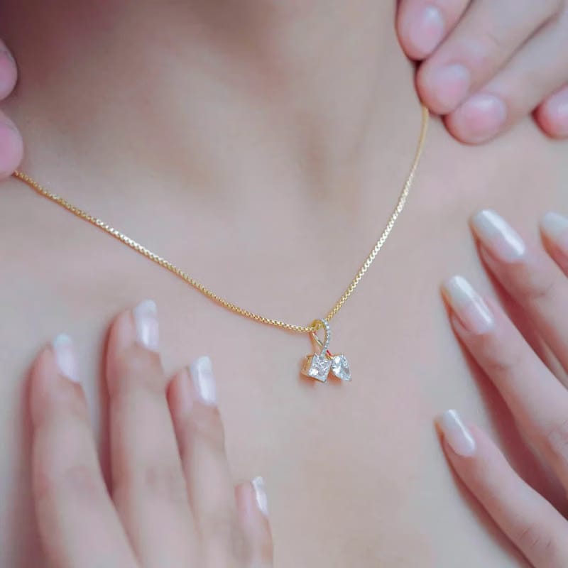 Square Pear Lab Grown Diamond Pendant