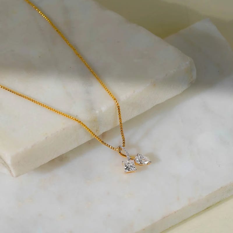 Square Pear Lab Grown Diamond Pendant