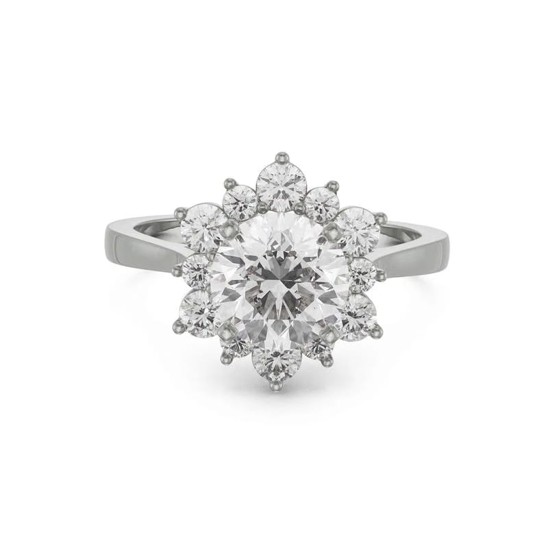 Star Halo Lab Diamond Engagement Ring