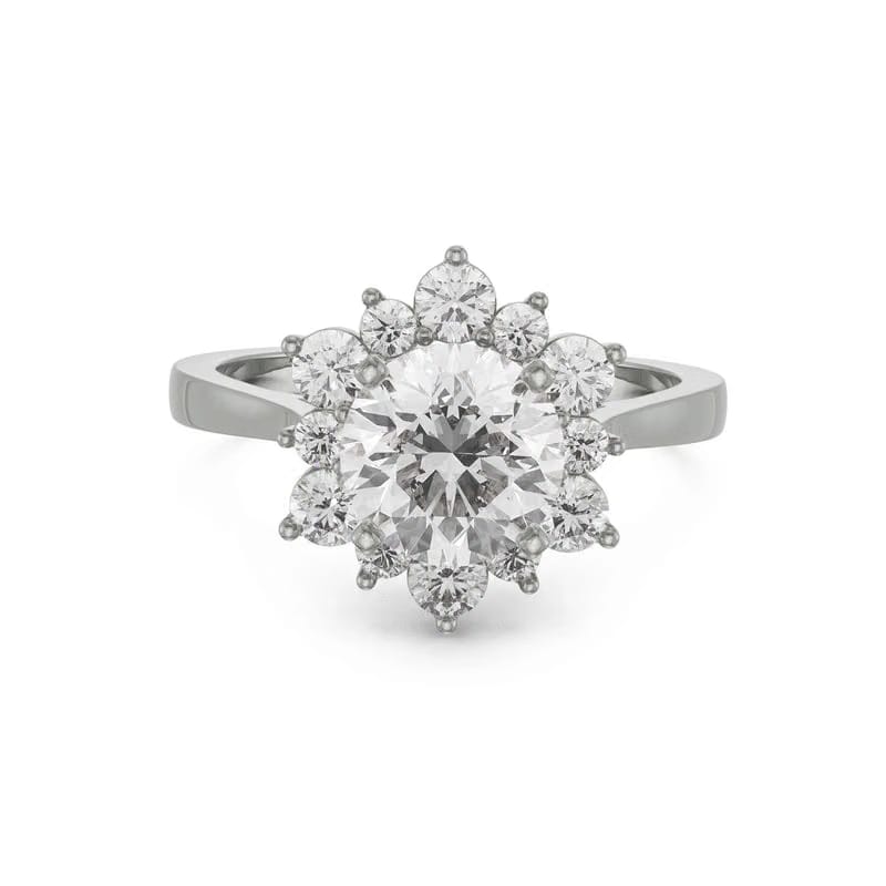 Star Halo Lab Diamond Engagement Ring 9KT