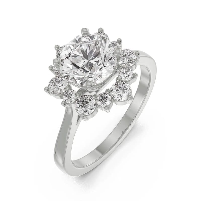 Star Halo Lab Diamond Engagement Ring 9KT