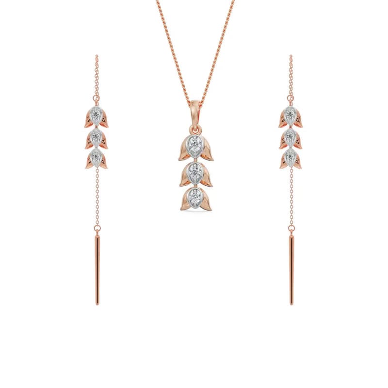 Sui Dhaga Diamond Pendant Set