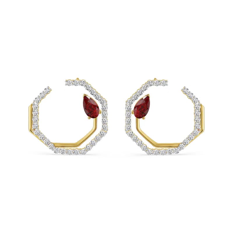 Suzaine Emerald Lab Diamond Hoops