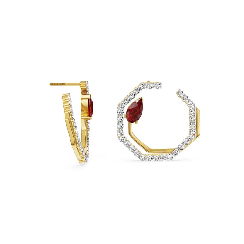 Suzaine Emerald Lab Diamond Hoops
