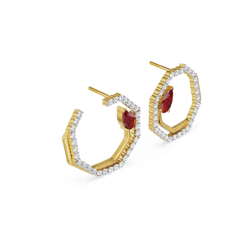 Suzaine Emerald Lab Diamond Hoops