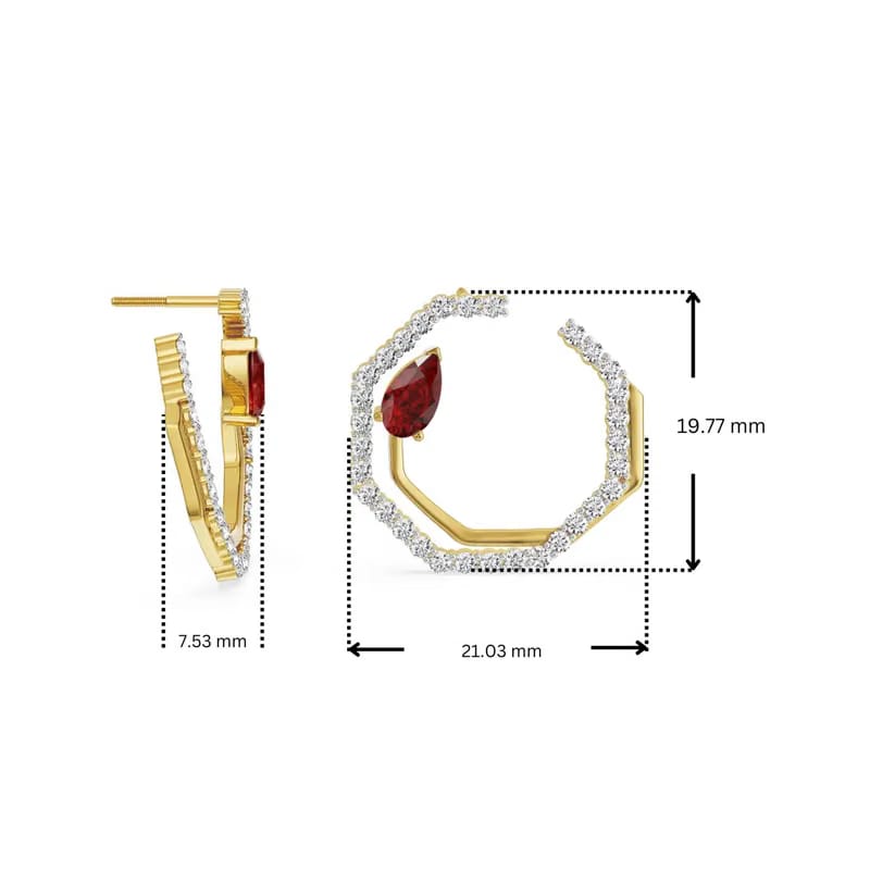 Suzaine Emerald Lab Diamond Hoops