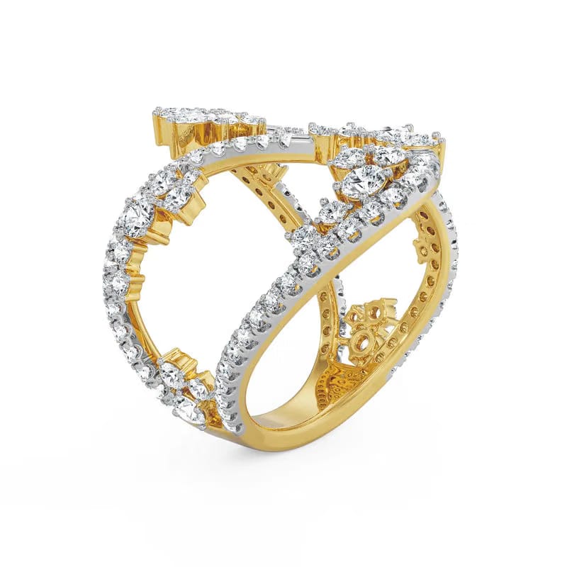 Swirl Festive Lab Grown Diamond Cocktail Ring 9KT