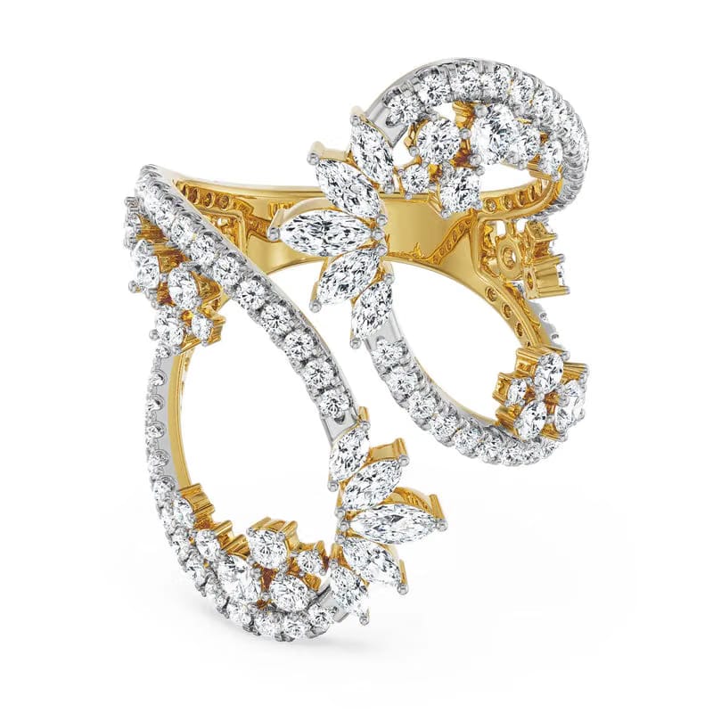 Swirl Festive Lab Grown Diamond Cocktail Ring_in_stock