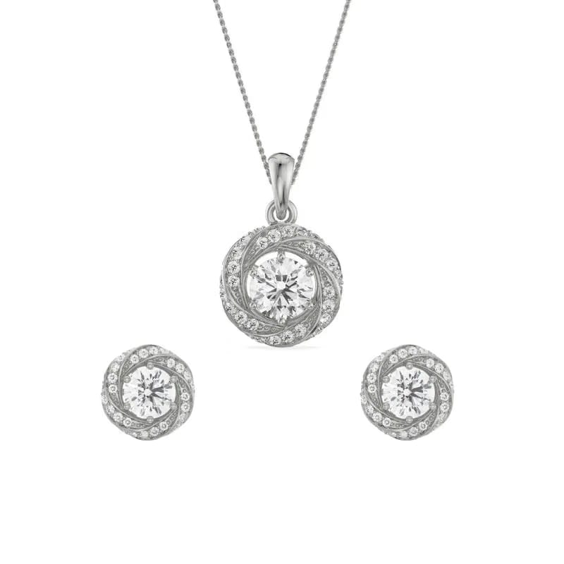 Swirl Lab Grown Diamond Pendant Set