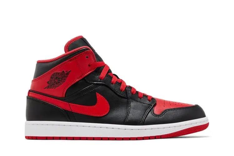 Jordan 1 Mid Alternate Bred Black Fire Red