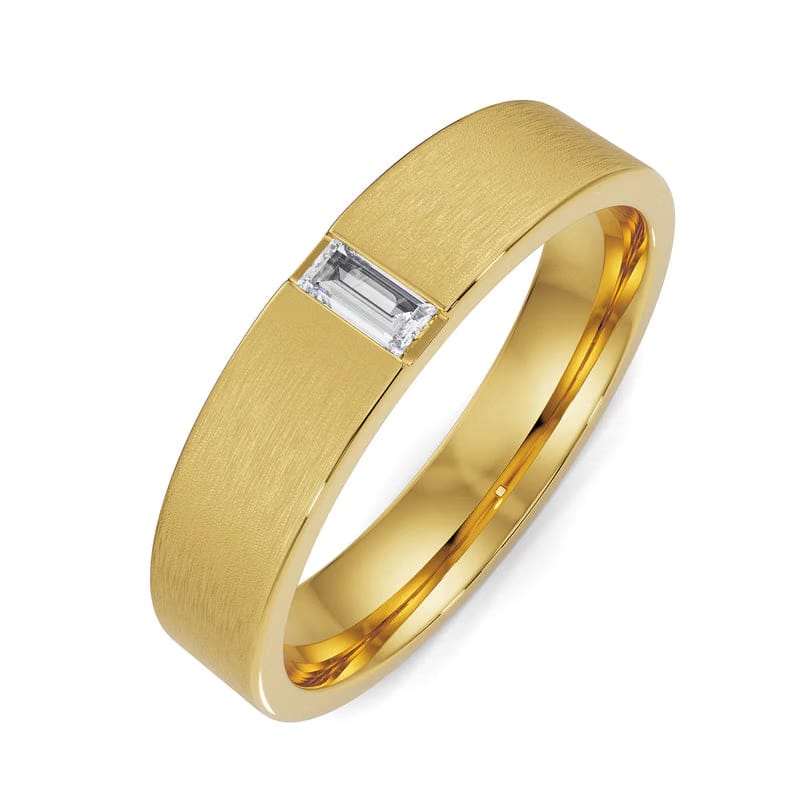 Textured Baguette Lab Grown Diamond Band 9KT
