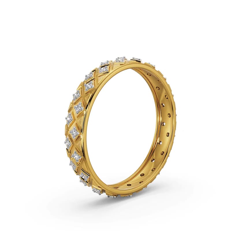Textured Lab Grown Diamond Band