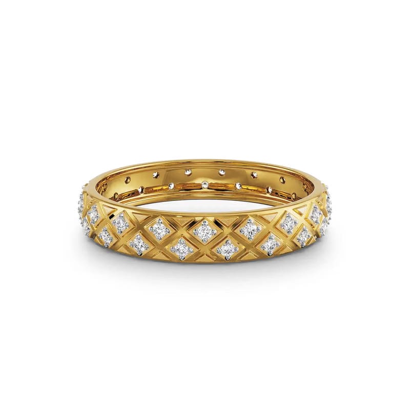 Textured Lab Grown Diamond Band 9KT