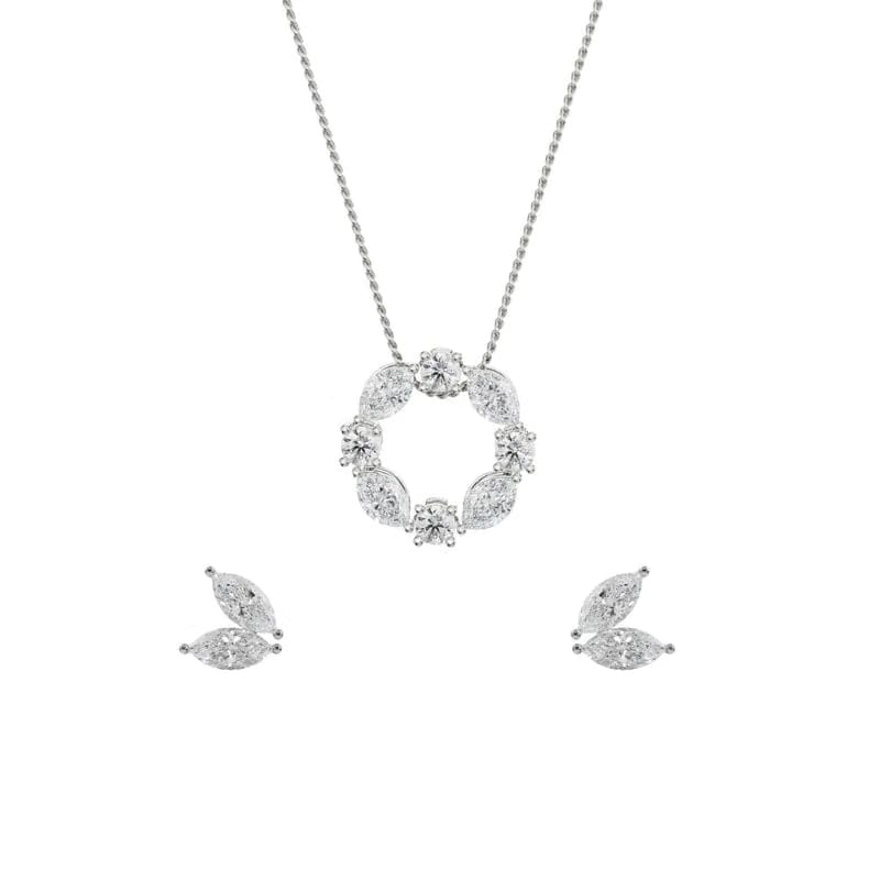 The Dewy Leafy Lab Grown Diamond Pendant Set