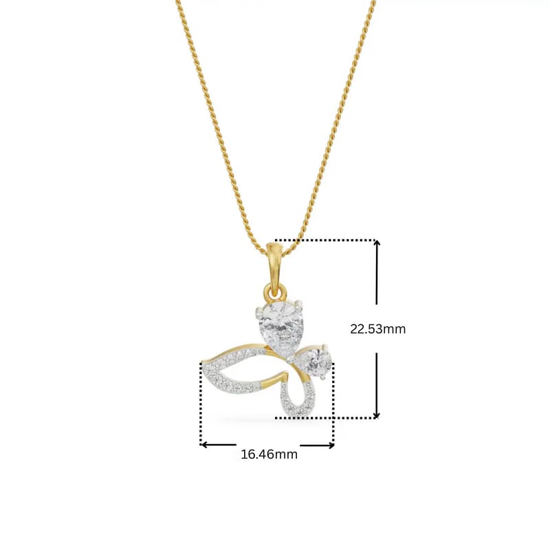 The Radiant Butterfly Lab Grown Diamond Pendant