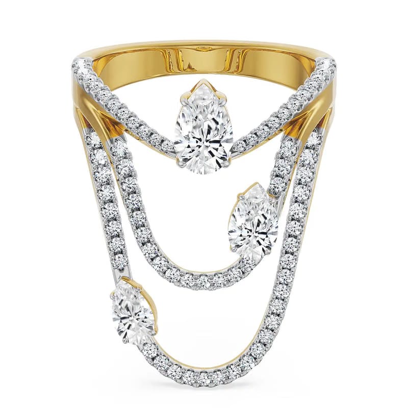 Three Pear Lab Grown Diamond Cocktail Ring