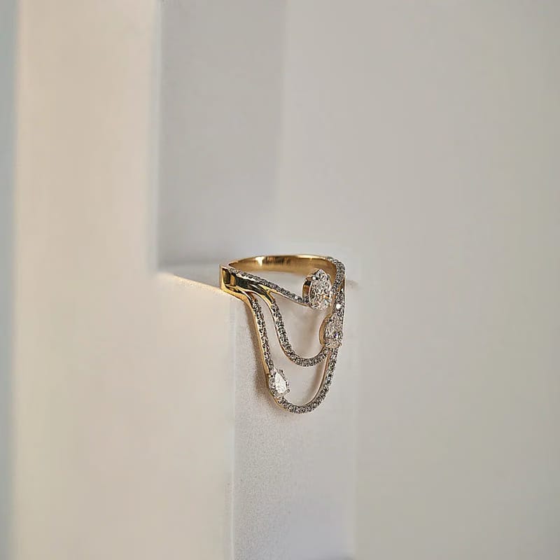 Three Pear Lab Grown Diamond Cocktail Ring_in_stock