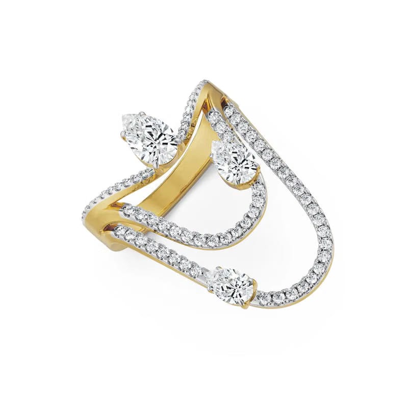 Three Pear Lab Grown Diamond Cocktail Ring_in_stock
