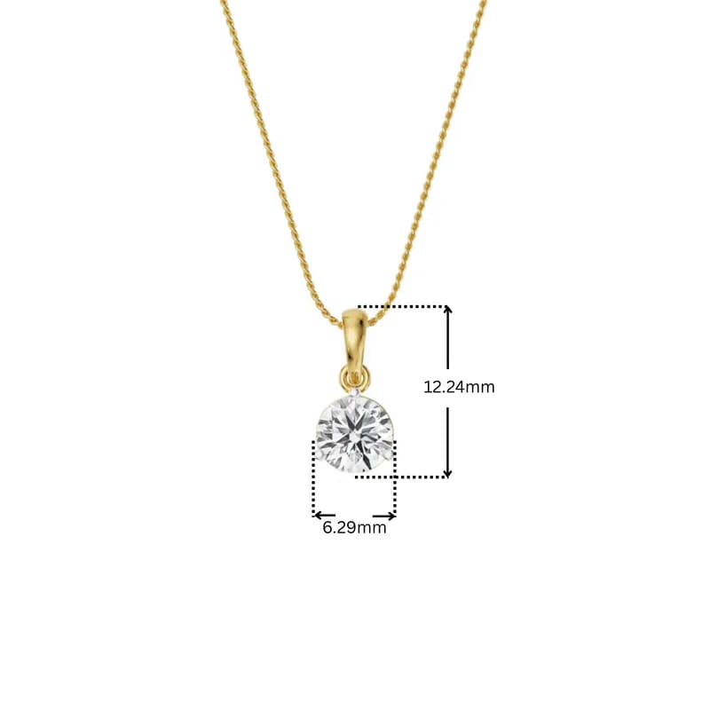 Three Prong 0.5 CT Lab Grown Diamond Pendant