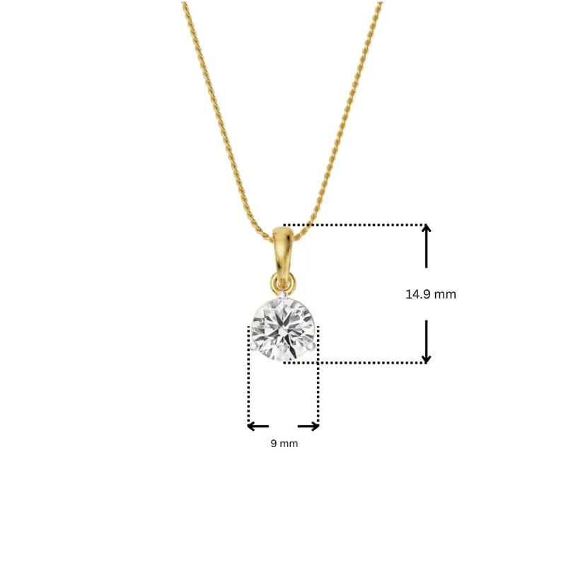 Three Prong 1.5 CT Lab Grown Diamond Pendant
