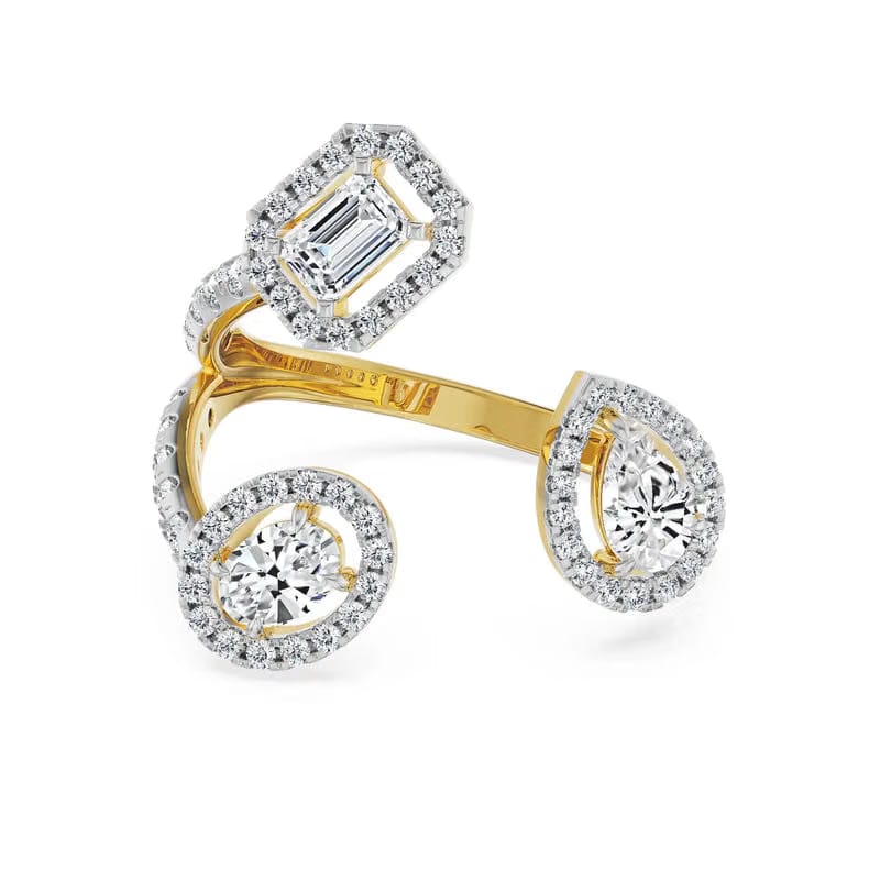 Three Stone Cocktail Lab Grown Diamond Ring