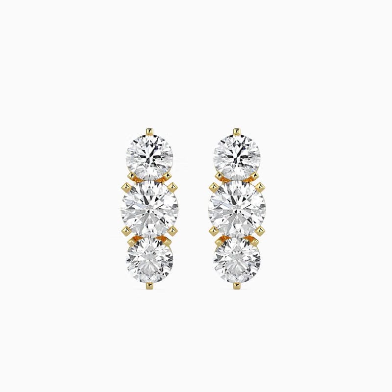 Three Stone Diamond Earrings_in_stock