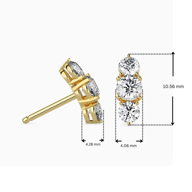 Three Stone Diamond Earrings_in_stock