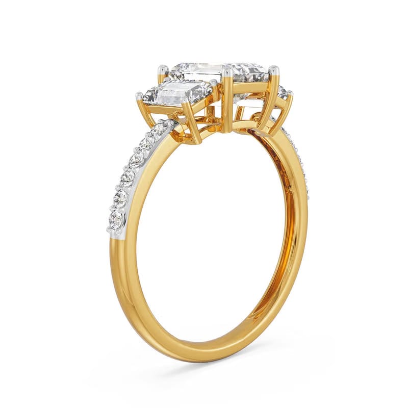 Three Stone Emerald Diamond Ring_in_stock