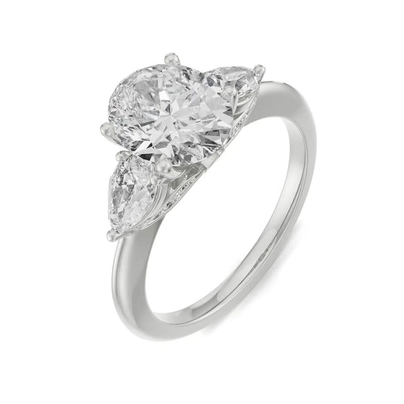 Three stone Lab Diamond Engagement Ring 9KT