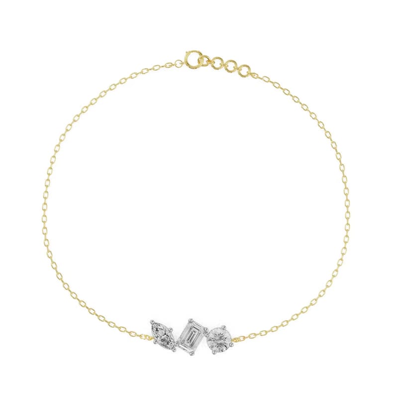 Three Stone Lab Grown Diamond Bracelet