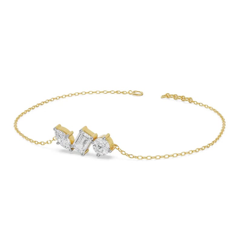 Three Stone Lab Grown Diamond Bracelet 9KT