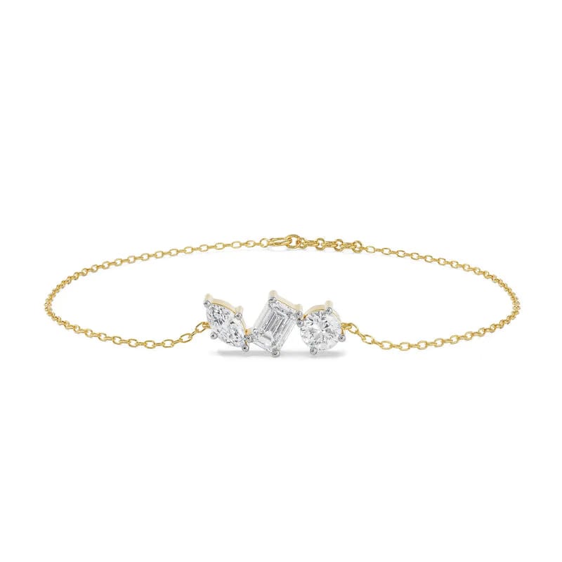 Three Stone Lab Grown Diamond Bracelet_in-stock