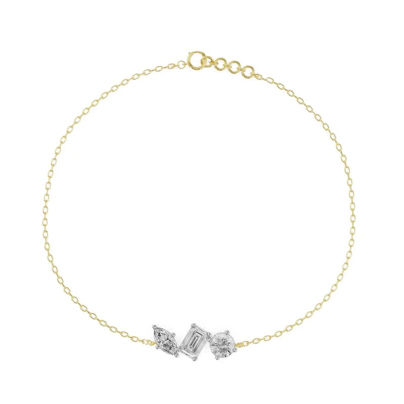 Three Stone Lab Grown Diamond Bracelet_in-stock