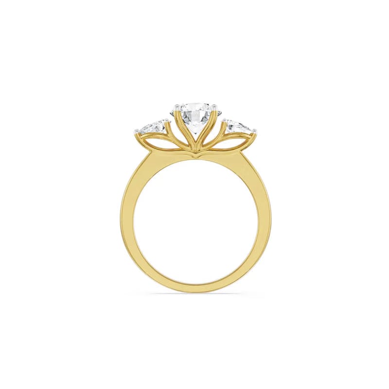 Three Stone Pear Engagement Ring