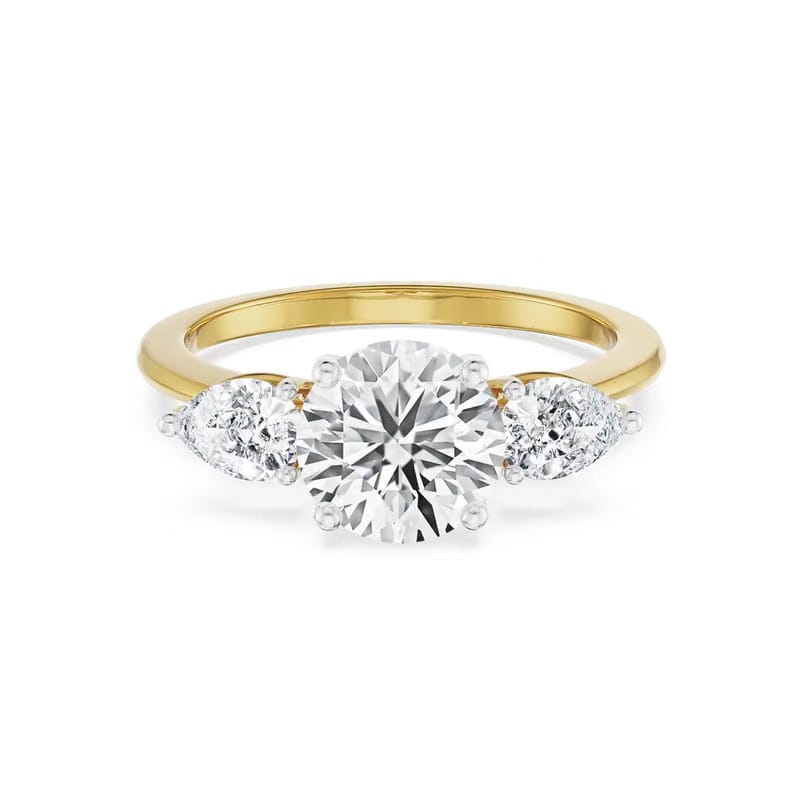 Three Stone Pear Engagement Ring 9KT