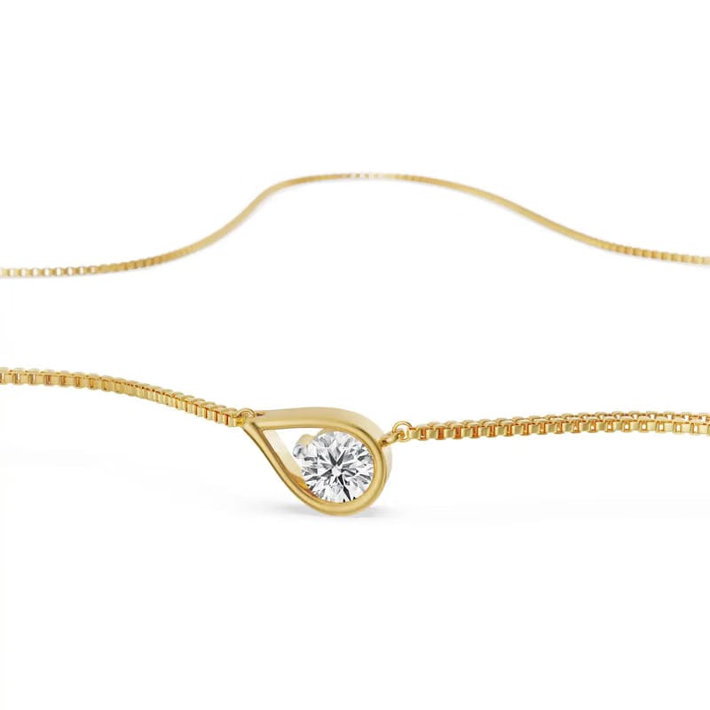 Tilted Lab Diamond Solitaire Necklace