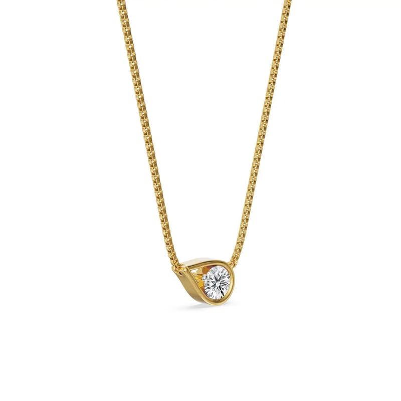 Tilted Lab Diamond Solitaire Necklace