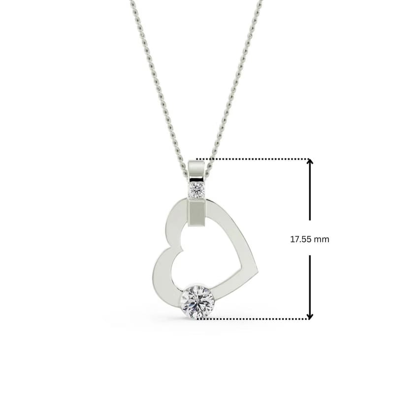 Tilted Lab Grown Diamond Heart Pendant
