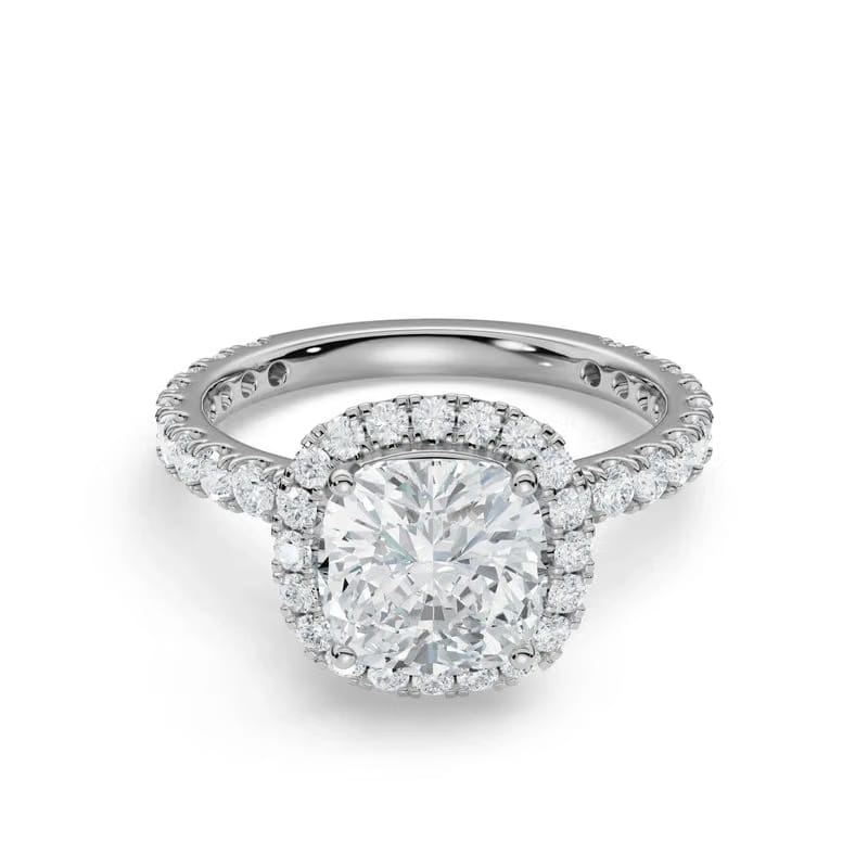 Timeless Cushion Square Lab Diamond Engagement Ring