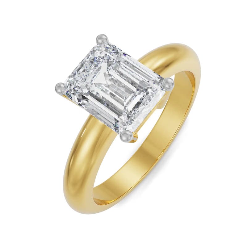 Timeless Emerald Cut Men Diamond Ring 9KT