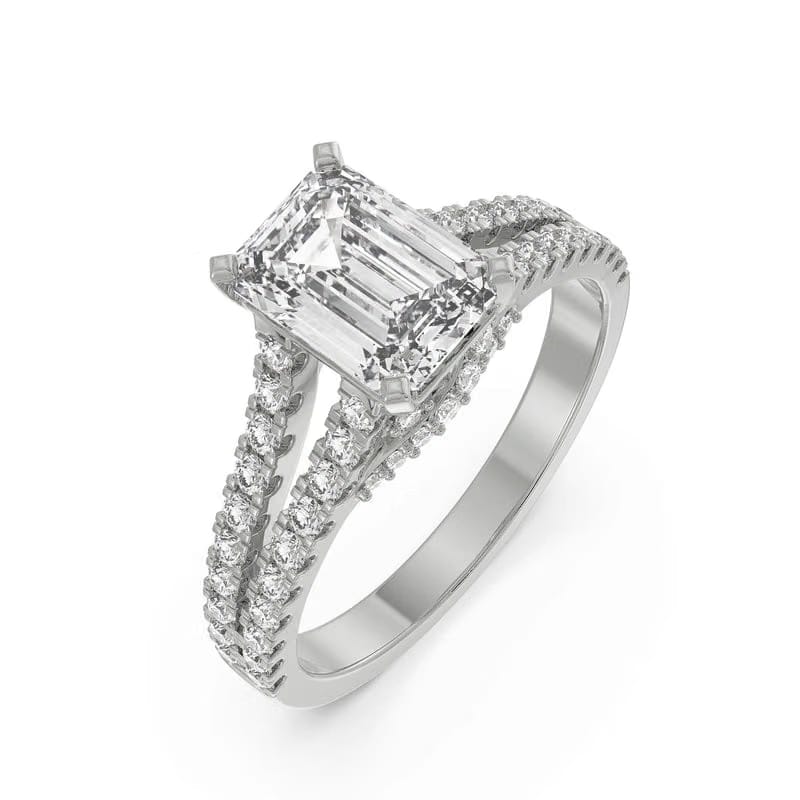Timeless Emerald Lab Diamond Engagement Ring 9KT